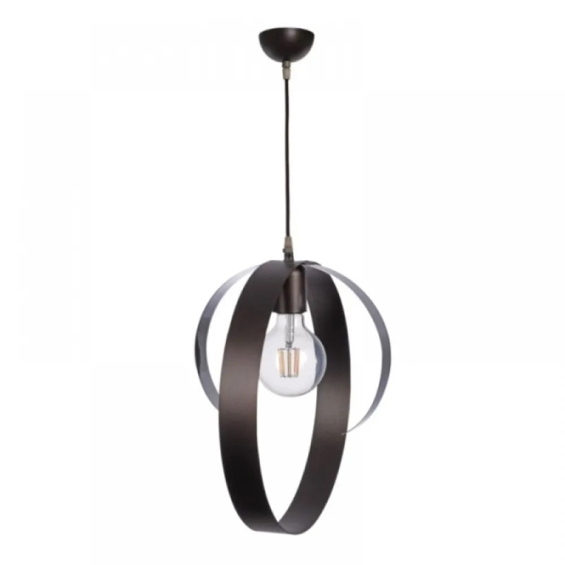 NG Lighting Κρεμαστό Φωτιστικό Οροφής Μεταλλικό Σκουριά/Χρώμιο Χειροποίητο Μονόφωτο Ε27 Φ35x80cm 2026162